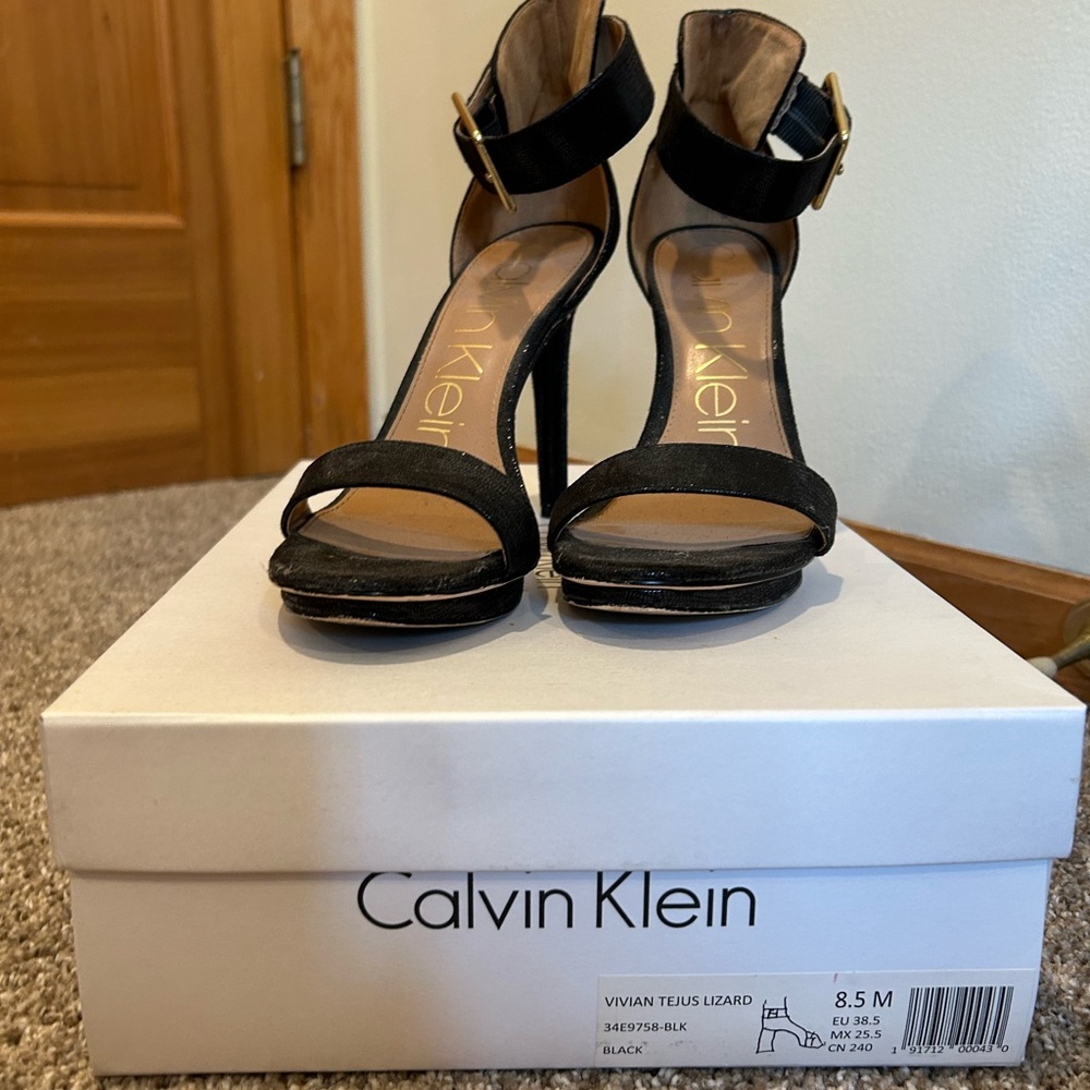 Calvin Klein Black Strappy Heels